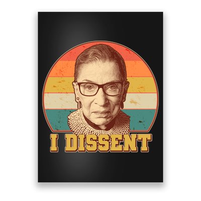Vintage Ruth Bader Ginsburg I Dissent RBG Tribute Poster