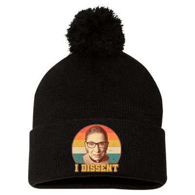 Vintage Ruth Bader Ginsburg I Dissent RBG Tribute Pom Pom 12in Knit Beanie