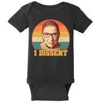 Vintage Ruth Bader Ginsburg I Dissent RBG Tribute Baby Bodysuit
