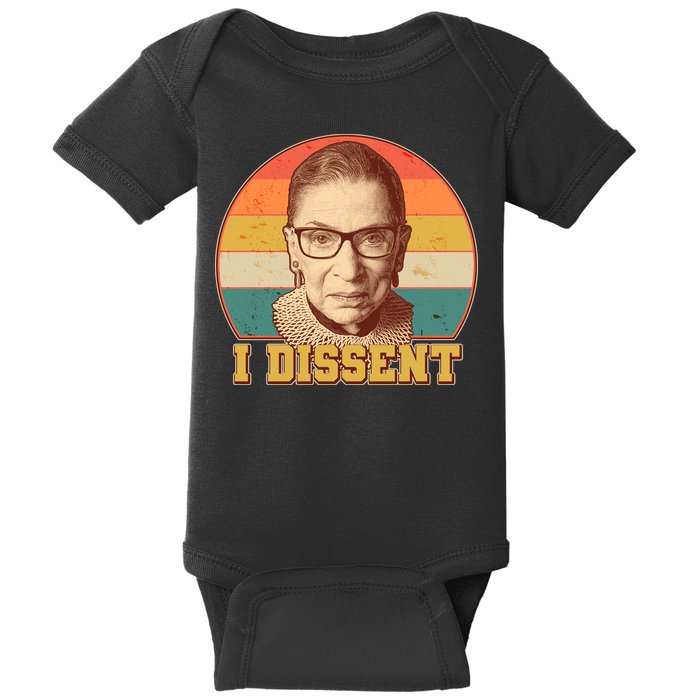 Vintage Ruth Bader Ginsburg I Dissent RBG Tribute Baby Bodysuit