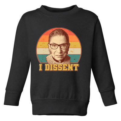 Vintage Ruth Bader Ginsburg I Dissent RBG Tribute Toddler Sweatshirt