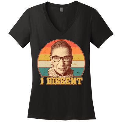 Vintage Ruth Bader Ginsburg I Dissent RBG Tribute Women's V-Neck T-Shirt