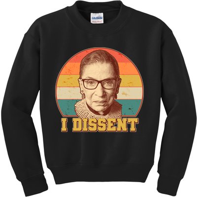 Vintage Ruth Bader Ginsburg I Dissent RBG Tribute Kids Sweatshirt