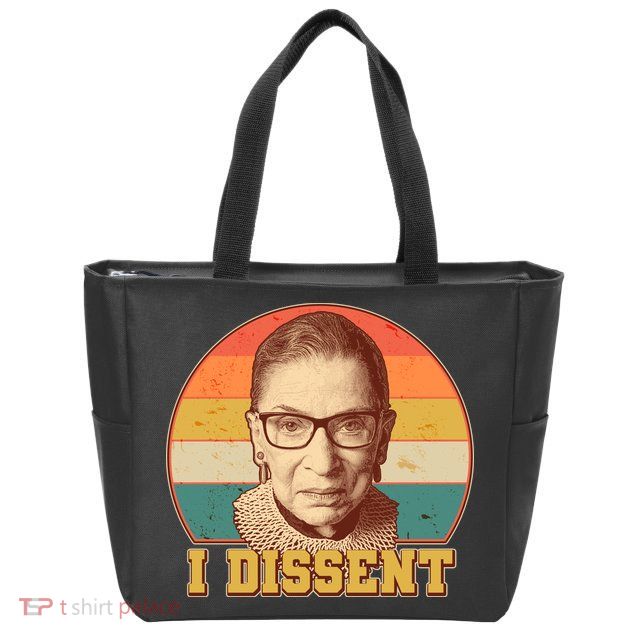 Vintage Ruth Bader Ginsburg I Dissent RBG Tribute Zip Tote Bag