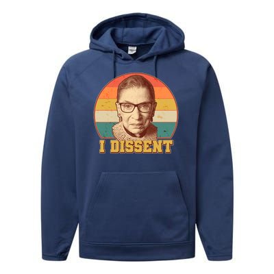 Vintage Ruth Bader Ginsburg I Dissent RBG Tribute Performance Fleece Hoodie