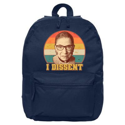 Vintage Ruth Bader Ginsburg I Dissent RBG Tribute 16 in Basic Backpack