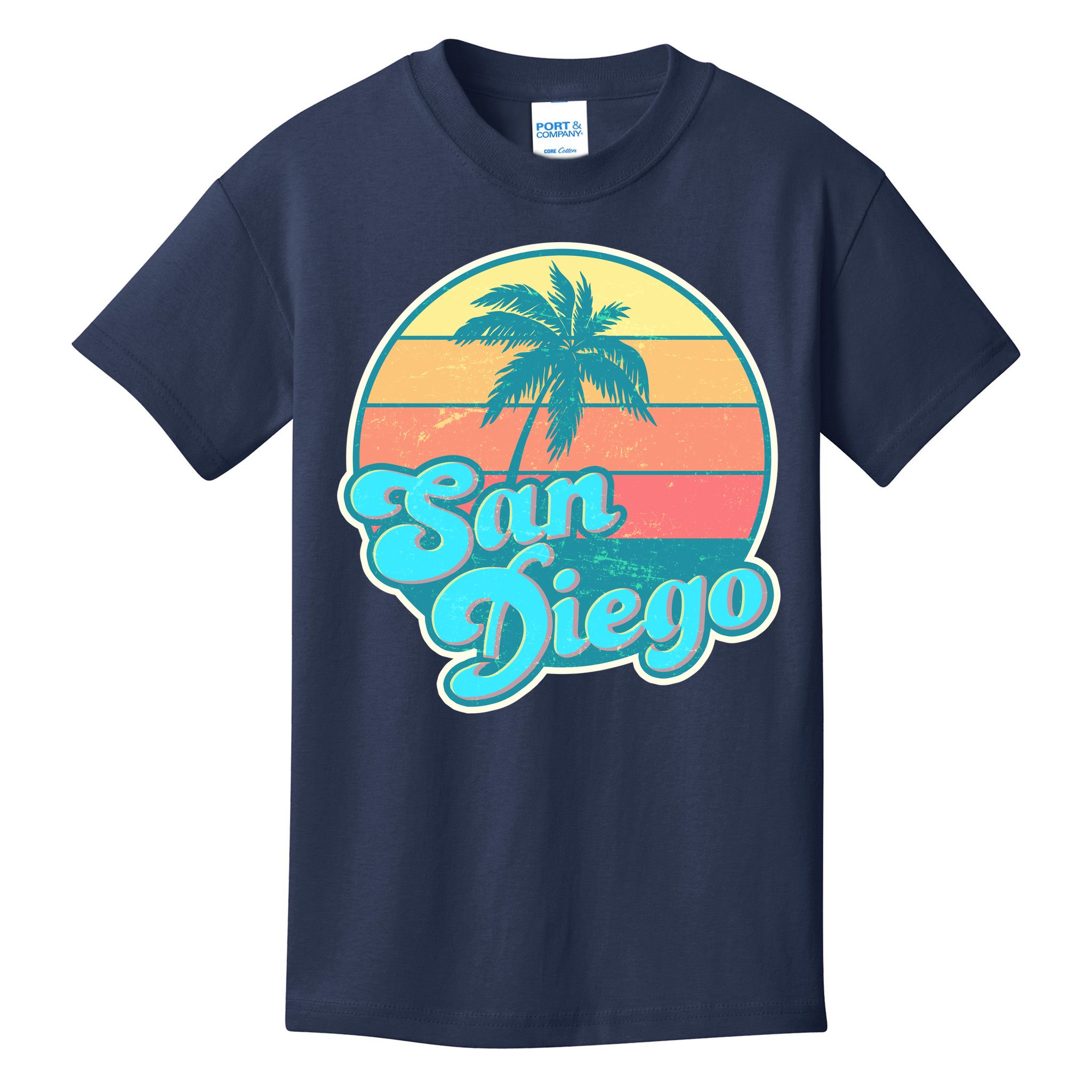 Vintage San Diego Sunset Kids T-Shirt