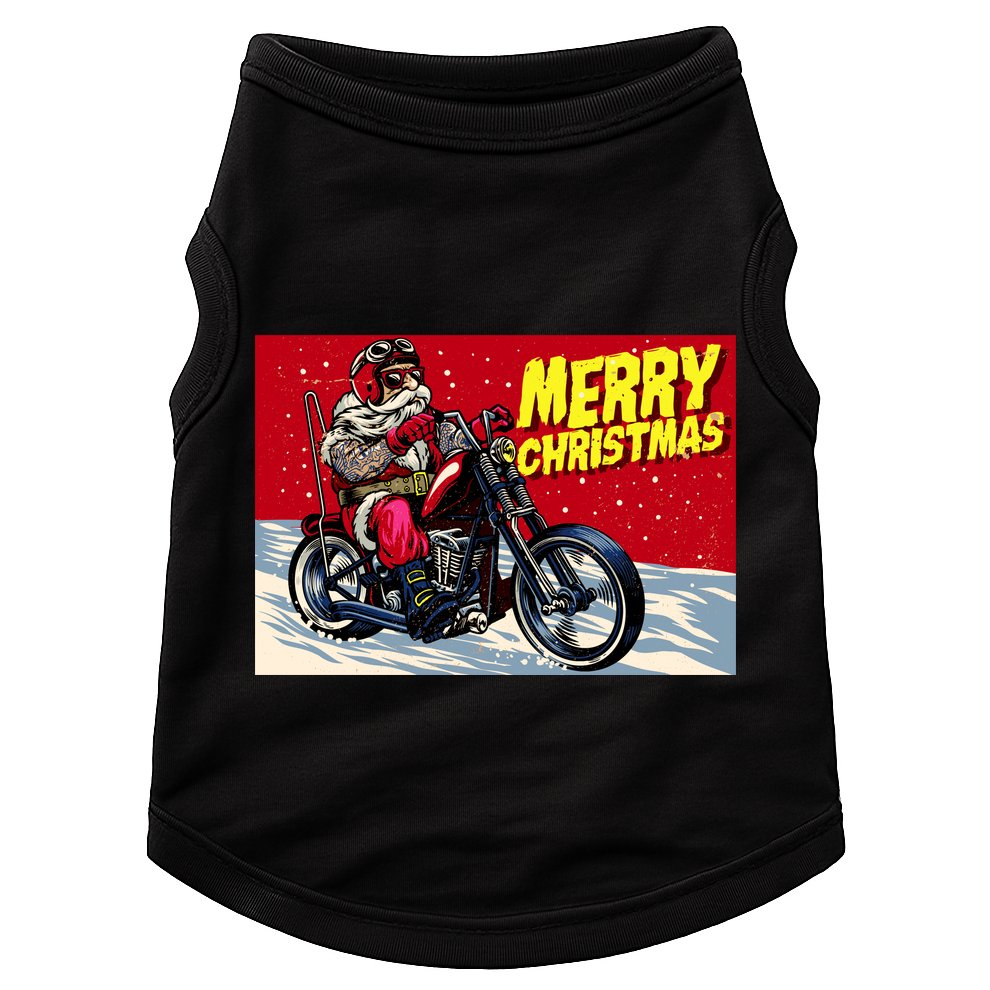 Vintage Santa Biker Riding Chopper Doggie Tank
