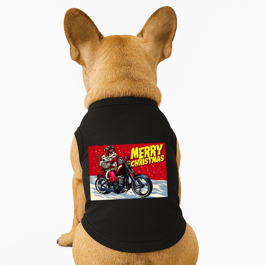 Vintage Santa Biker Riding Chopper Doggie Tank