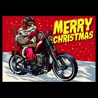 Vintage Santa Biker Riding Chopper Doggie Tank