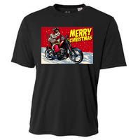 Vintage Santa Biker Riding Chopper Cooling Performance Crew T-Shirt