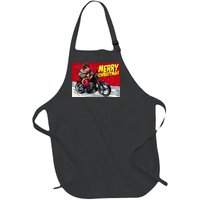 Vintage Santa Biker Riding Chopper Full-Length Apron With Pockets