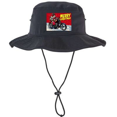 Vintage Santa Biker Riding Chopper Bucket Hat