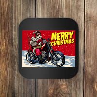 Vintage Santa Biker Riding Chopper Coaster