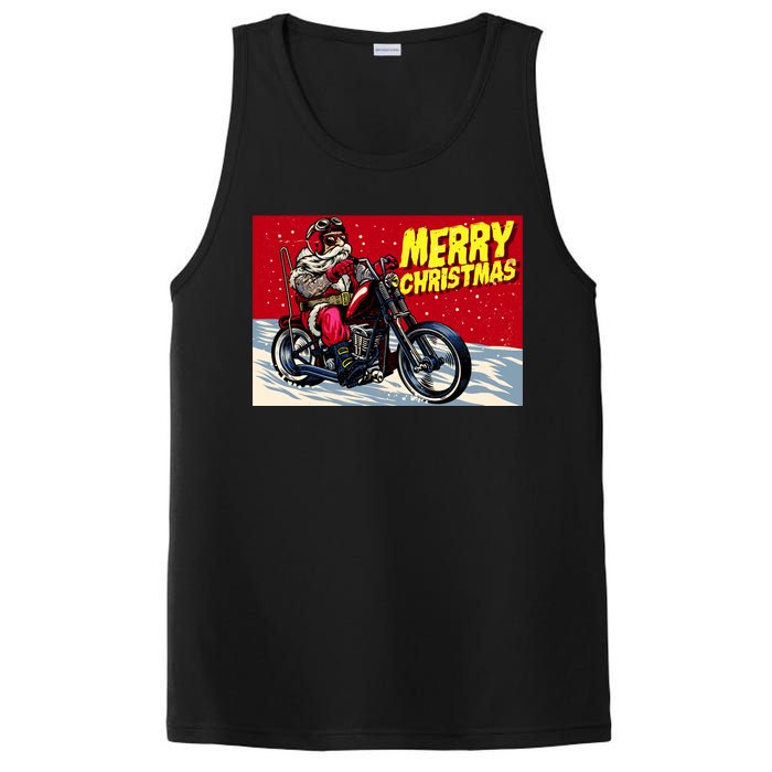 Vintage Santa Biker Riding Chopper PosiCharge Competitor Tank