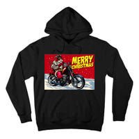 Vintage Santa Biker Riding Chopper Tall Hoodie