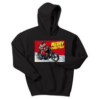 Vintage Santa Biker Riding Chopper Kids Hoodie