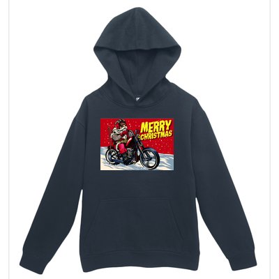 Vintage Santa Biker Riding Chopper Urban Pullover Hoodie