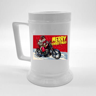 Vintage Santa Biker Riding Chopper Beer Stein