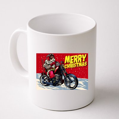 Vintage Santa Biker Riding Chopper Coffee Mug