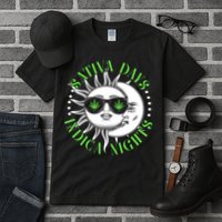 Vintage Sativa Days Indica Nights Sun And Moon Tall T-Shirt