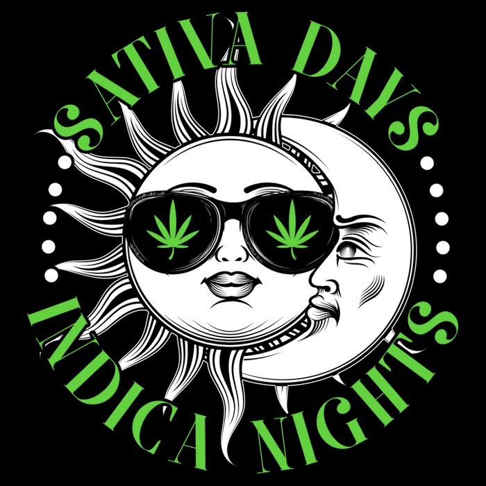 Vintage Sativa Days Indica Nights Sun And Moon Tall T-Shirt