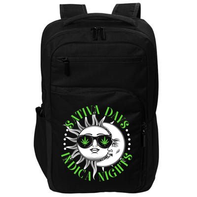 Vintage Sativa Days Indica Nights Sun And Moon Impact Tech Backpack