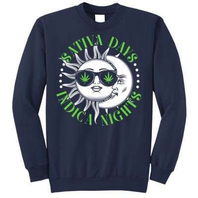 Vintage Sativa Days Indica Nights Sun And Moon Sweatshirt