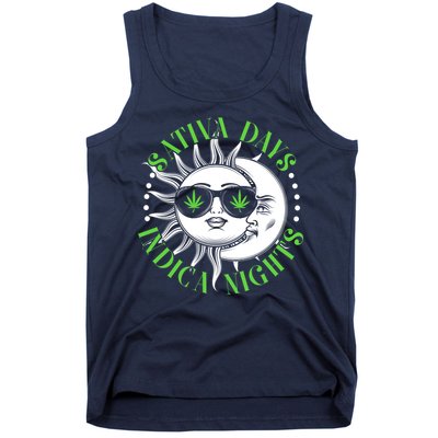 Vintage Sativa Days Indica Nights Sun And Moon Tank Top