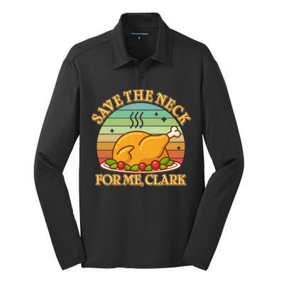 Vintage Save the Neck For Me Clark Christmas Silk Touch Performance Long Sleeve Polo