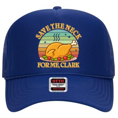 Vintage Save the Neck For Me Clark Christmas High Crown Mesh Back Trucker Hat