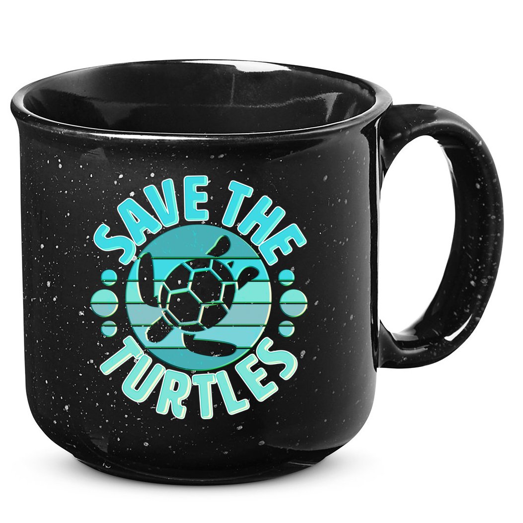 Vintage Save The Turtles 15oz Campfire Ceramic Mug