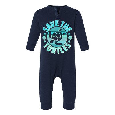 Vintage Save The Turtles Infant Fleece One Piece