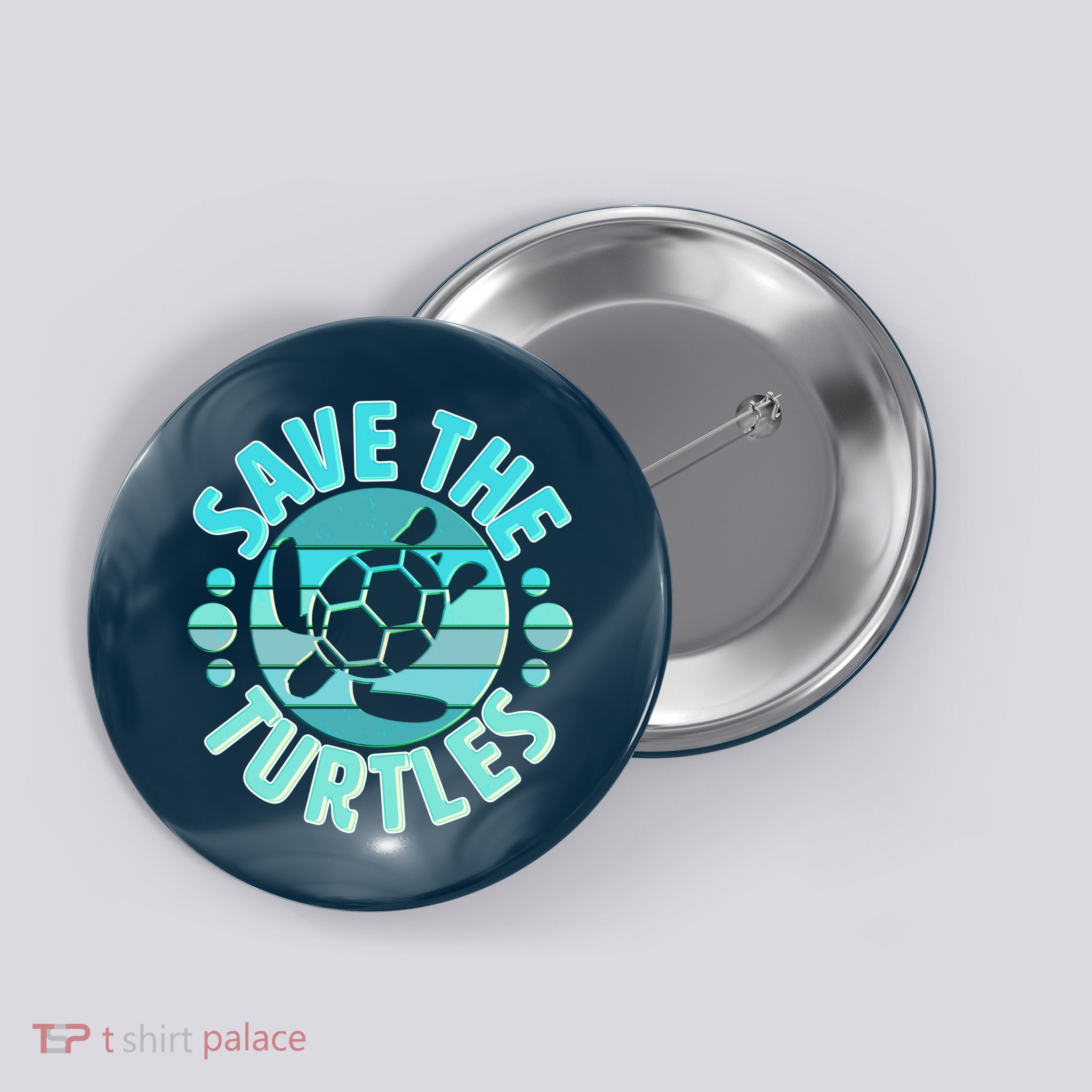 Vintage Save The Turtles Button