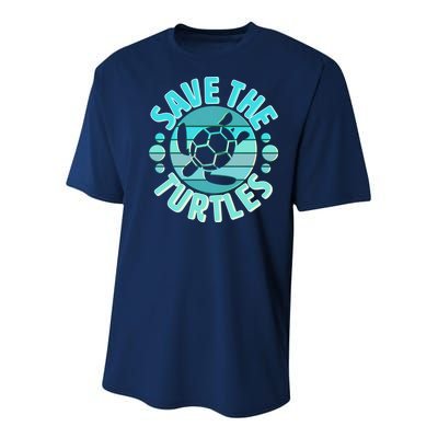Vintage Save The Turtles Youth Performance Sprint T-Shirt
