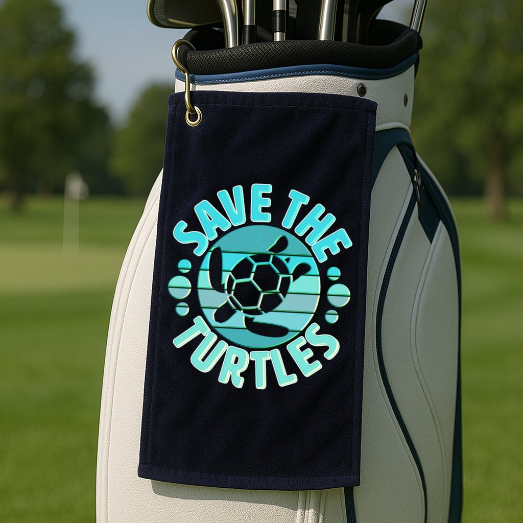 Vintage Save The Turtles Golf Towel