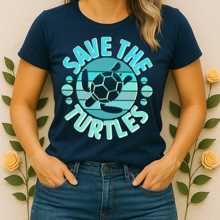 Vintage Save The Turtles Womens T-Shirt
