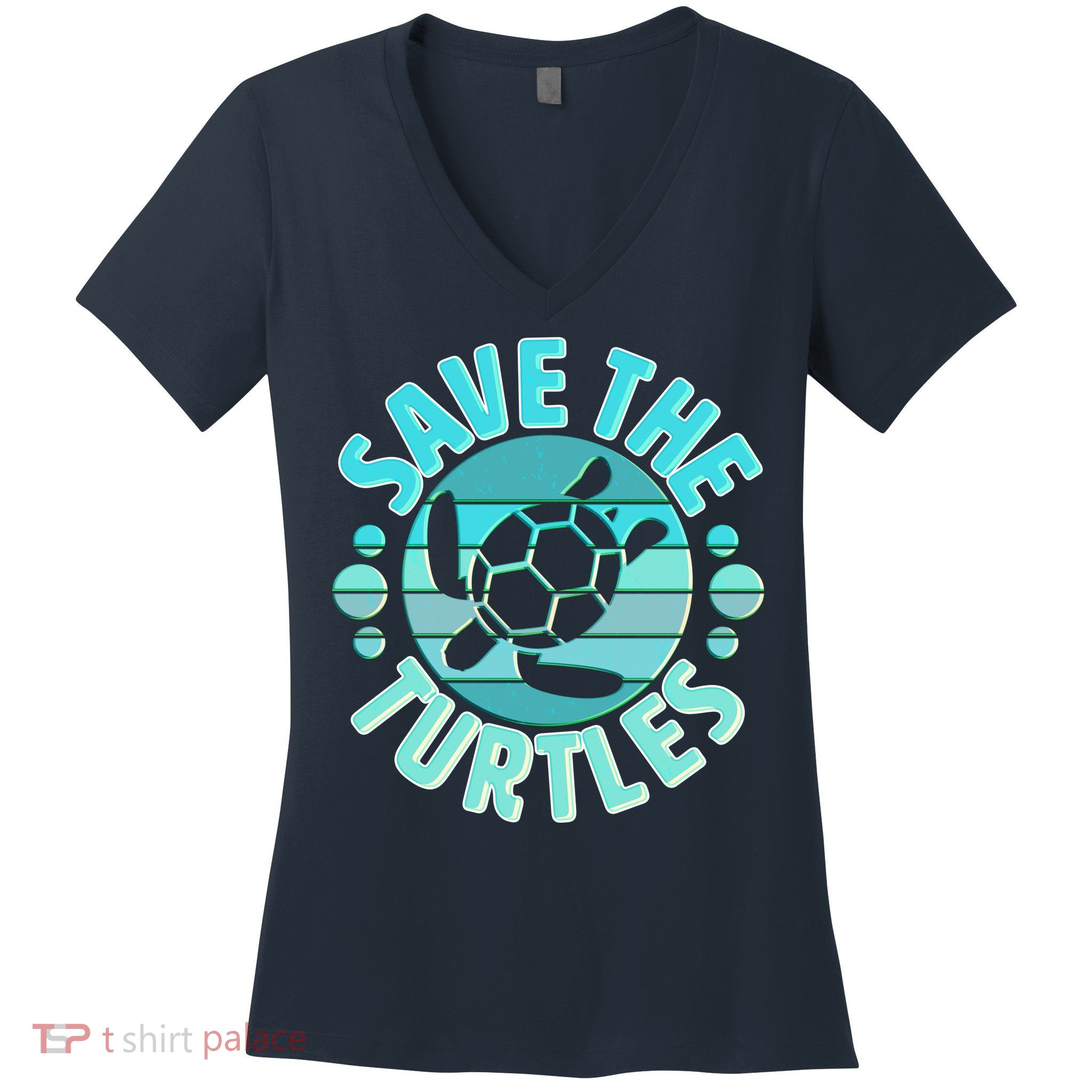 Vintage Save The Turtles Women's V-Neck T-Shirt