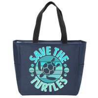 Vintage Save The Turtles Zip Tote Bag