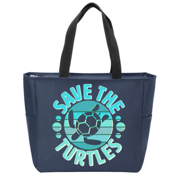 Vintage Save The Turtles Zip Tote Bag