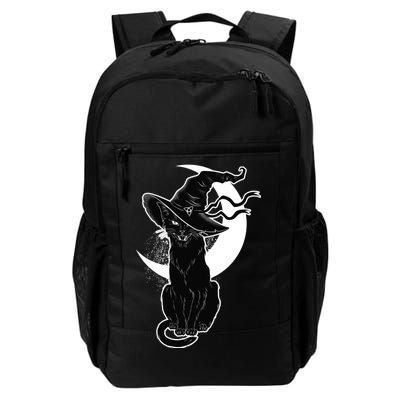 Vintage Scary Halloween Black Cat Moon Witch Daily Commute Backpack