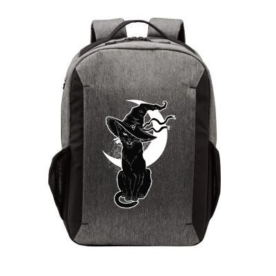 Vintage Scary Halloween Black Cat Moon Witch Vector Backpack