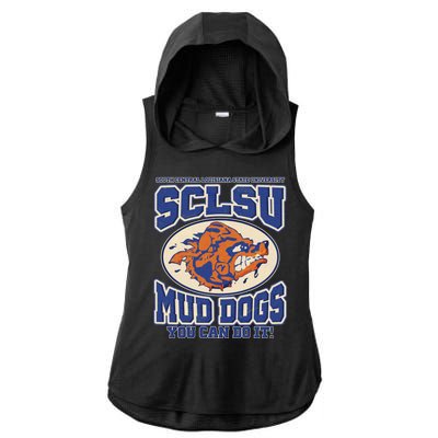 Vintage SCLSU Mud Dogs Classic Football Ladies PosiCharge Tri-Blend Wicking Draft Hoodie Tank