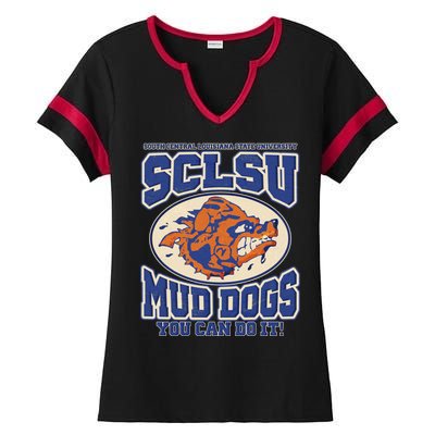 Vintage SCLSU Mud Dogs Classic Football Ladies Halftime Notch Neck Tee