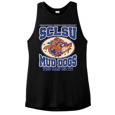 Vintage SCLSU Mud Dogs Classic Football Ladies PosiCharge Tri-Blend Wicking Tank