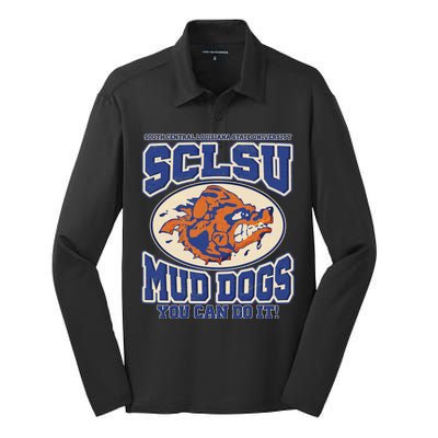 Vintage SCLSU Mud Dogs Classic Football Silk Touch Performance Long Sleeve Polo