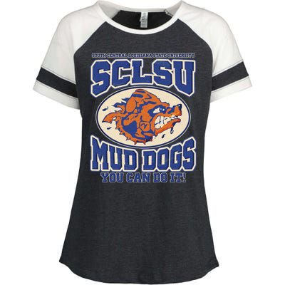 Vintage SCLSU Mud Dogs Classic Football Enza Ladies Jersey Colorblock Tee