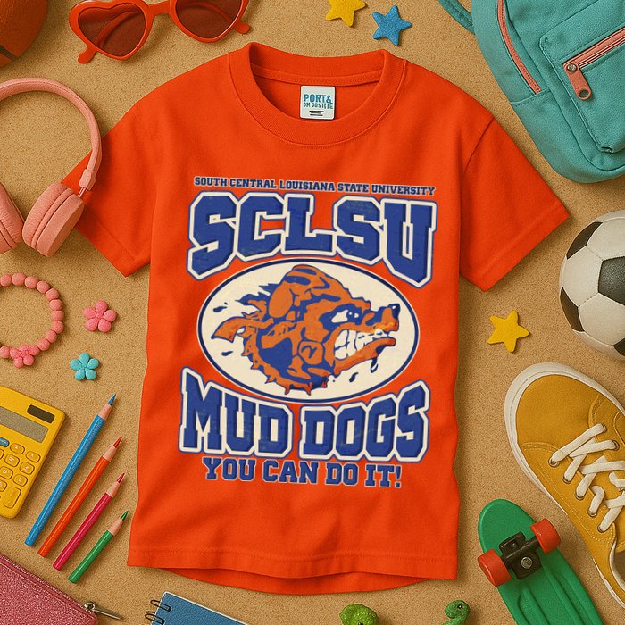 Vintage SCLSU Mud Dogs Classic Football Kids T-Shirt