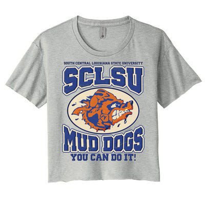 Vintage SCLSU Mud Dogs Classic Football Women's Crop Top Tee