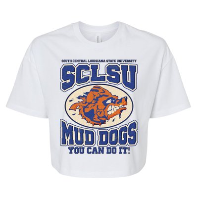 Vintage SCLSU Mud Dogs Classic Football Bella+Canvas Jersey Crop Tee